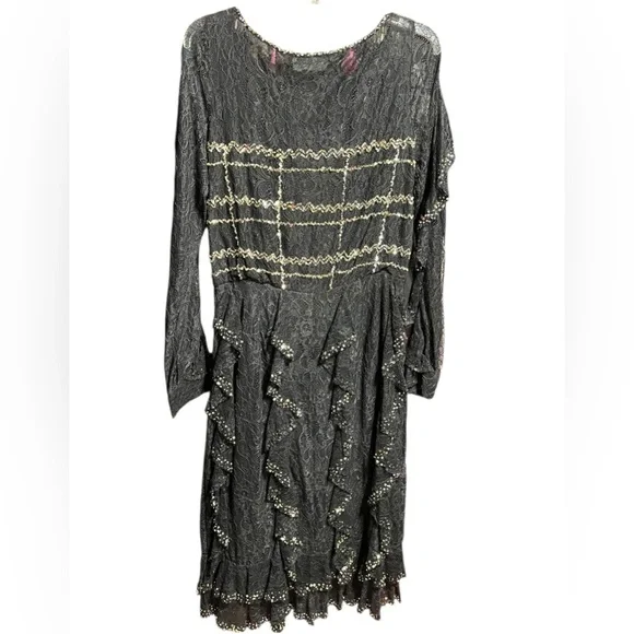 Sachin & Babi Luxury Milha Lace Ruffle Sewuij Accent Middy Dress made in India - Picture 2 of 6